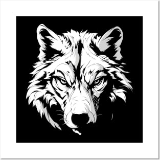 wolf face Posters and Art